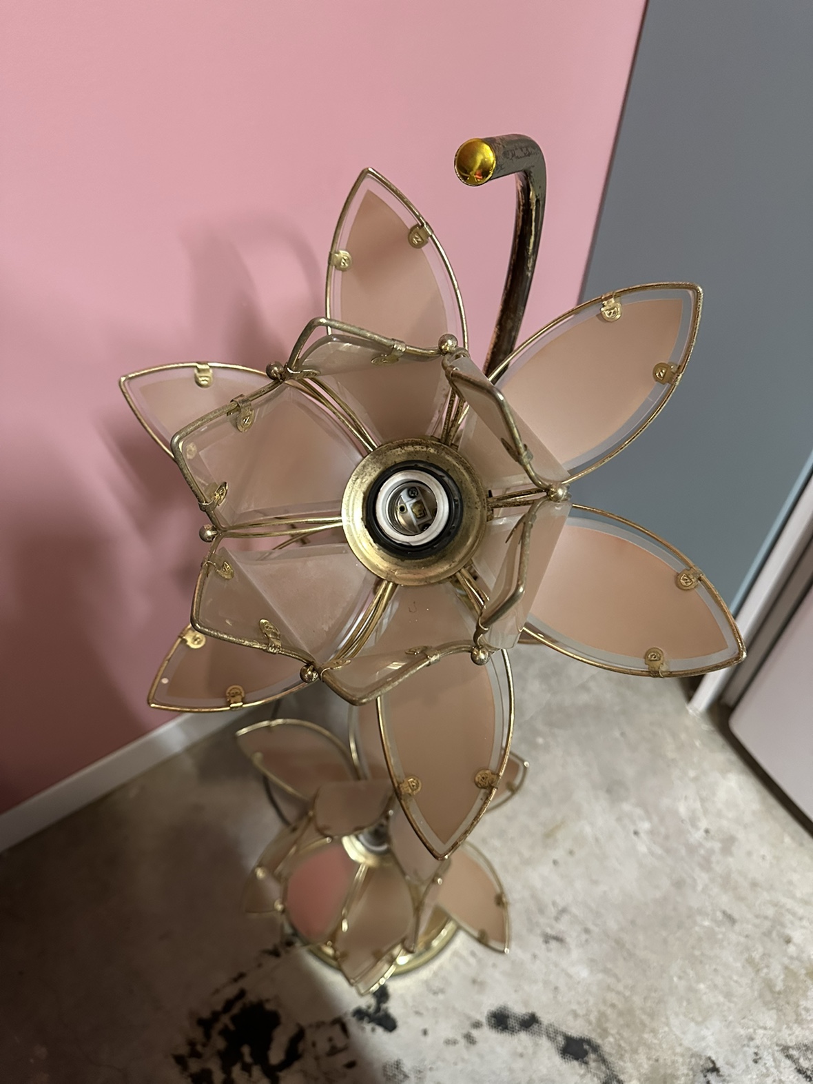 Vintage Pink Lotus Table Lamp (Will Deliver In Toronto) image indicator(4)