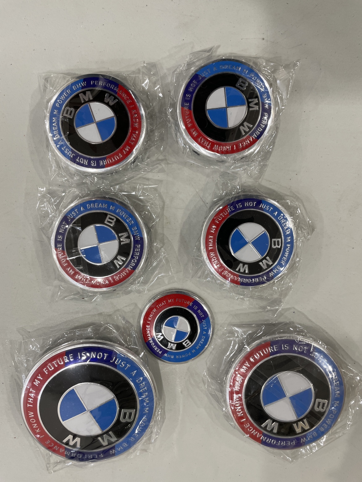 7 pcs BMW Wheel center caps with front and rear logo - photo 3