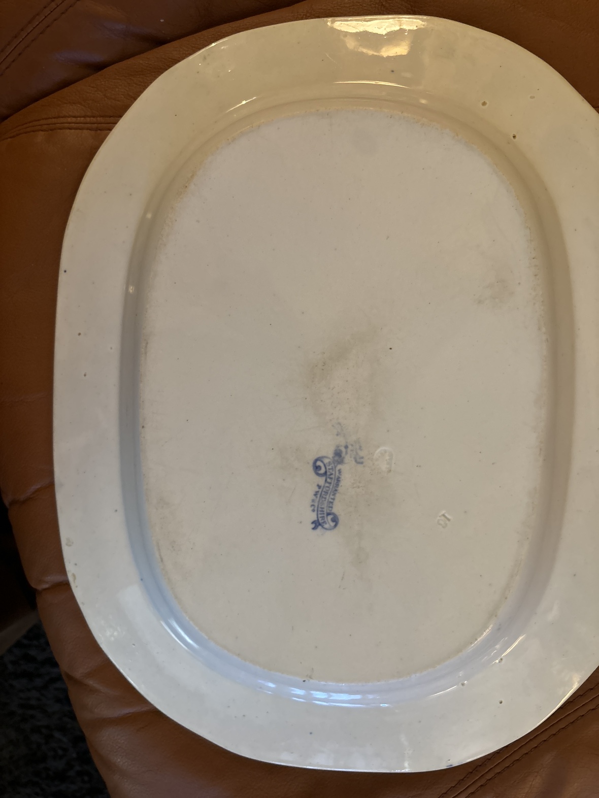 Lg. 19th Century BlueWillow Tree Platter - photo 4