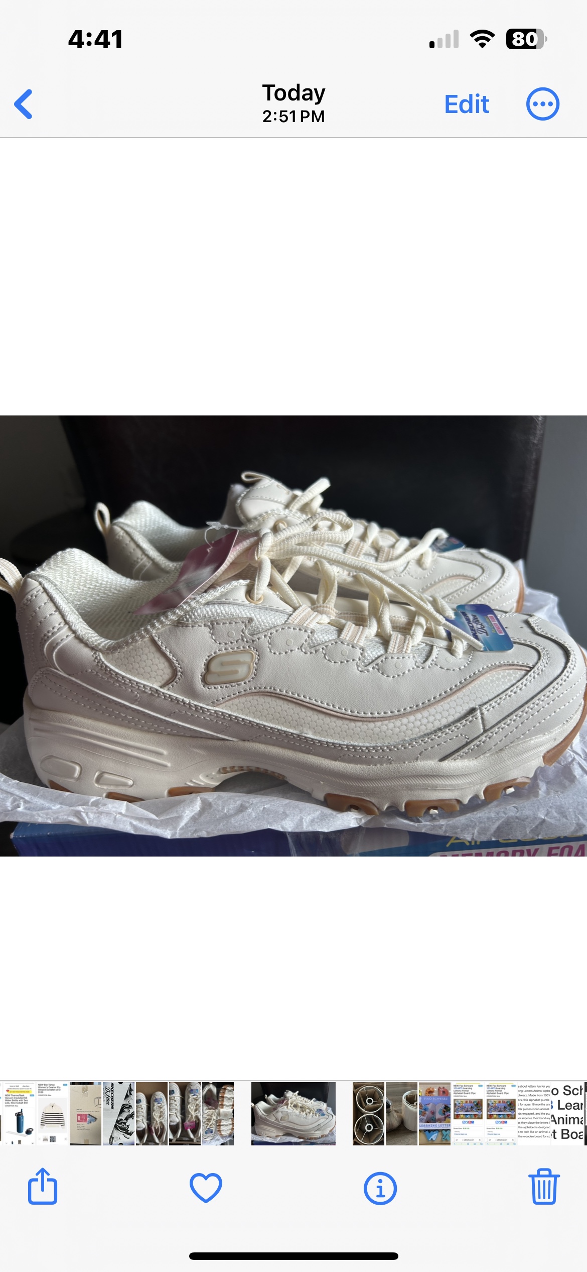 * New Sketchers D’Lites-Me Tome women’s Shoes (9.5) off white thumbnail