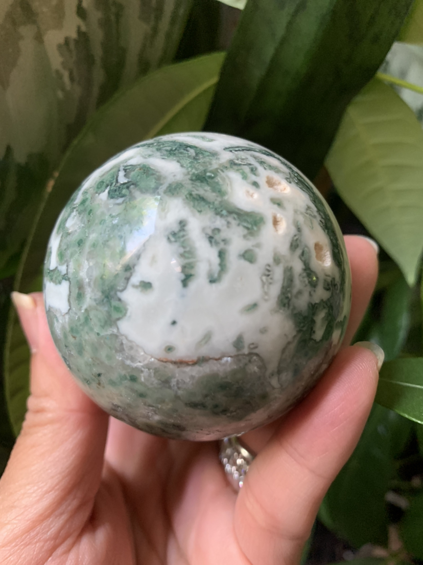 Moss agate sphere (a) | crystal image indicator(5)