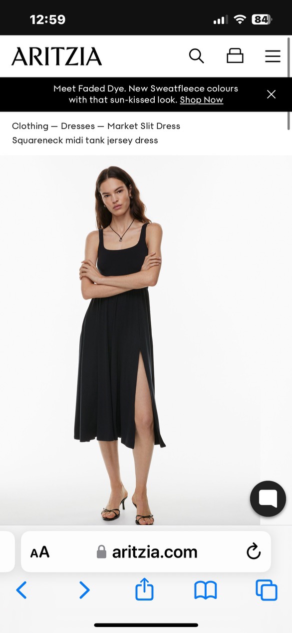 NWT - Aritzia Market Slit Black Dress - photo 2