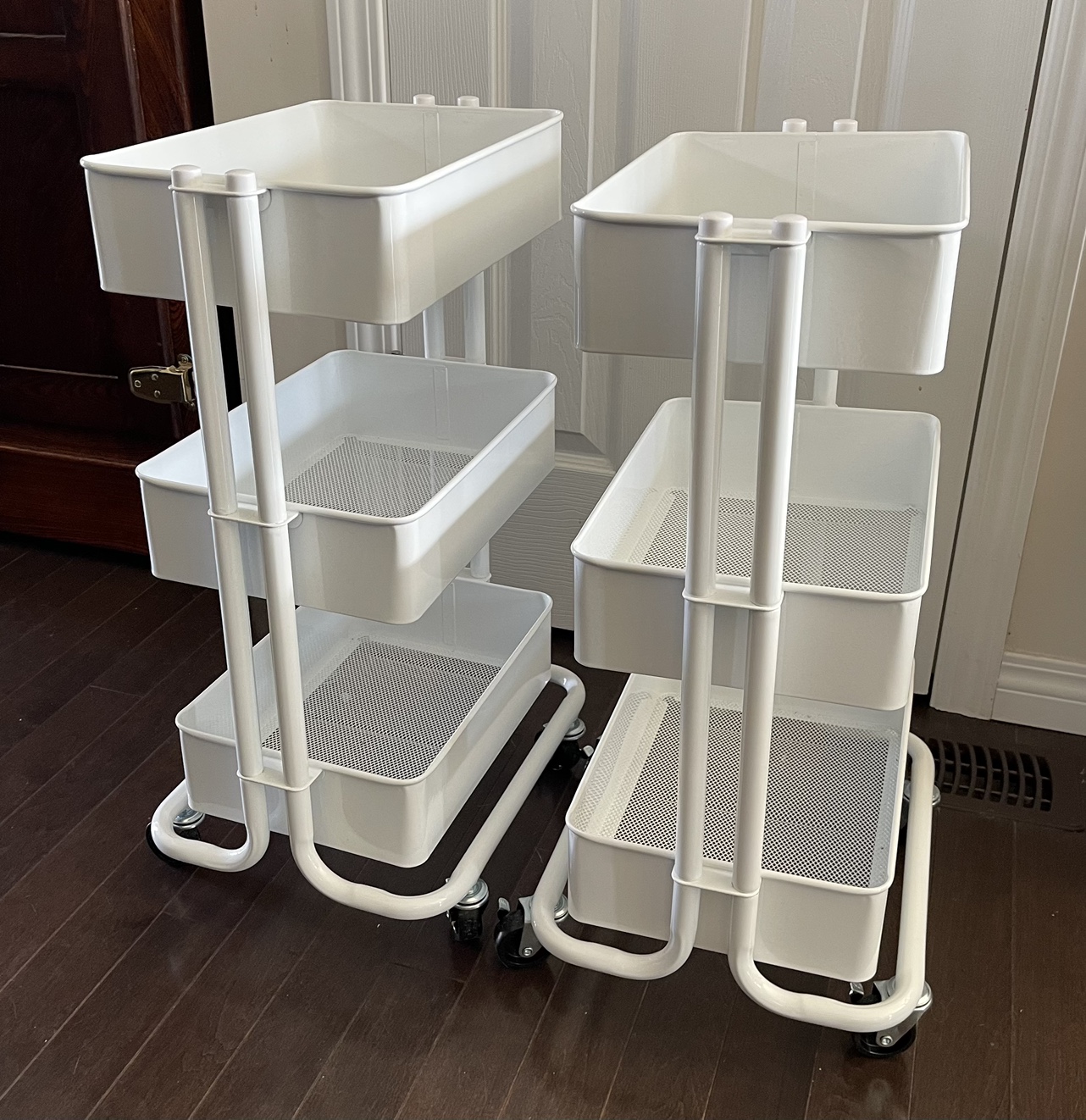 Pair of metal roller carts thumbnail