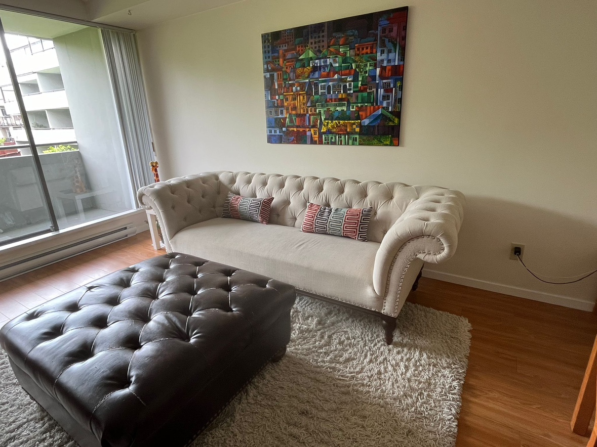 Beige Roll Armed Sofa (Original Price $800+ tax) - photo 4