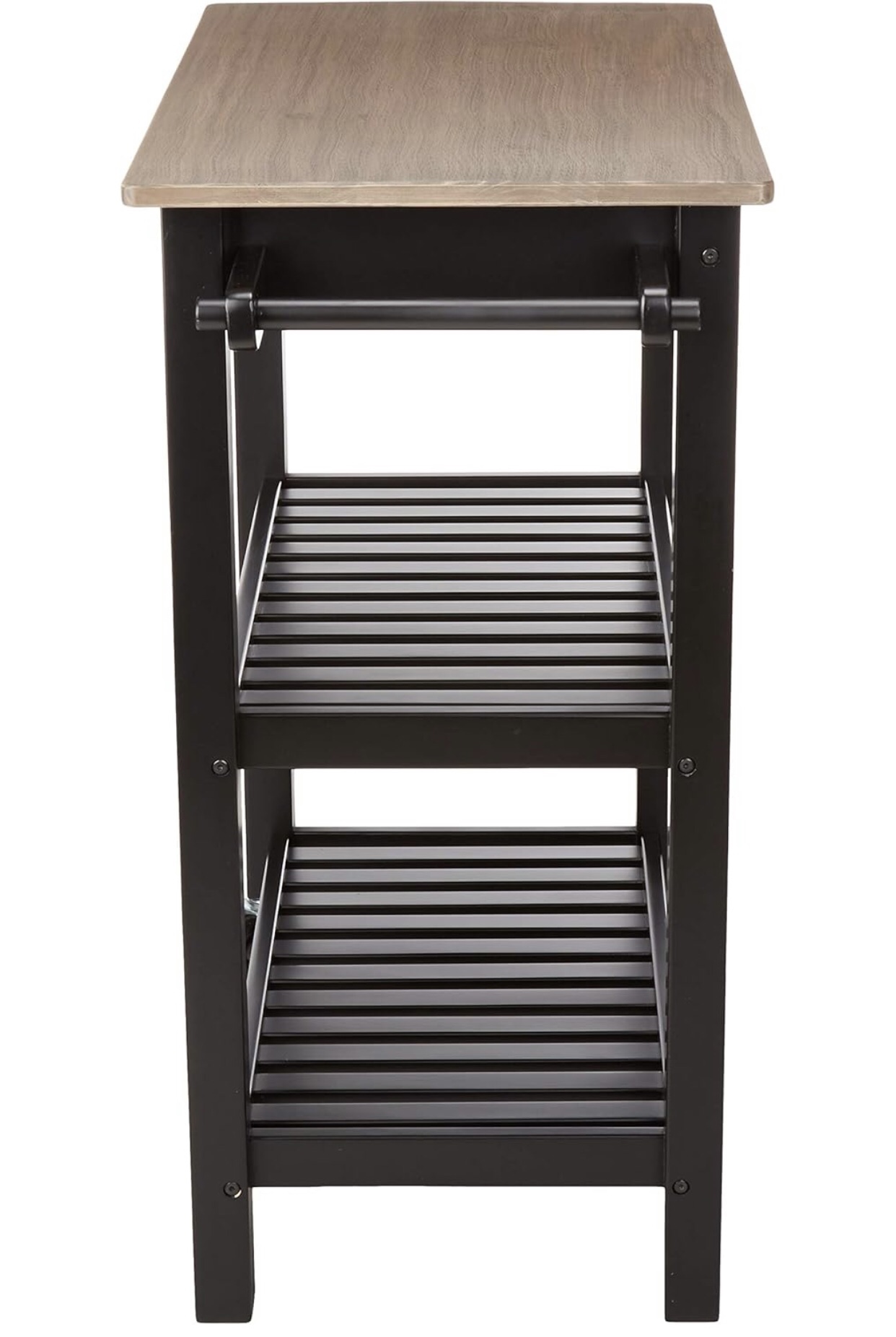 2 shelves Kitchen Island Cart with Storage, Solid Wood Top image indicator(5)