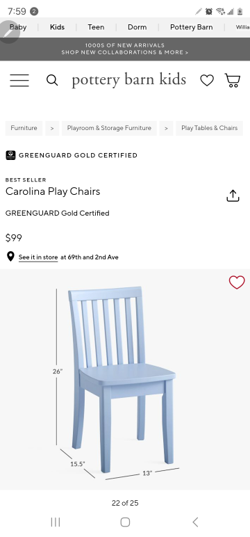 Pottery Barn's - Kids Solid Wood Chair - photo 5