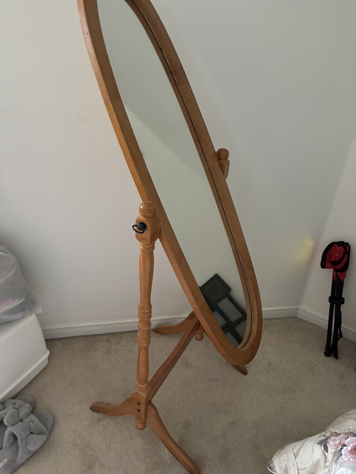 Mirror with a stand, Oak colour 5 feet tall - photo 3