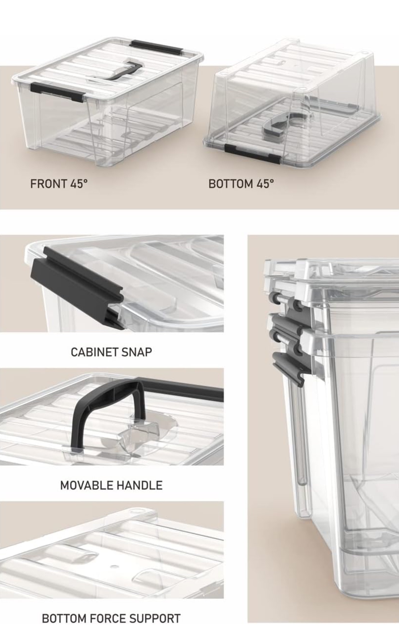 Clear Storage Latch Bins 6 pack - photo 5