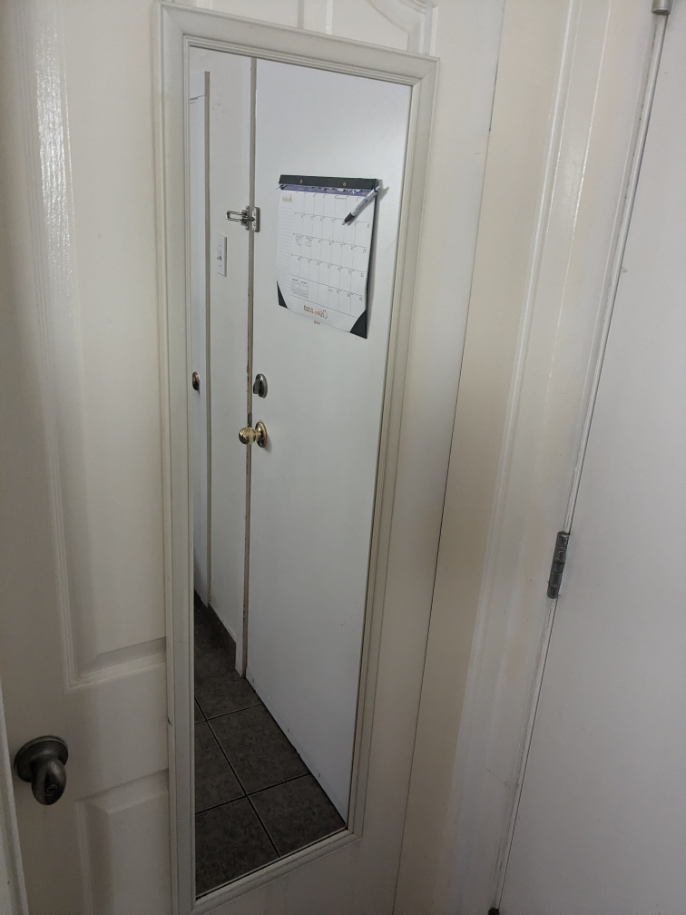 mirror for door, hanging