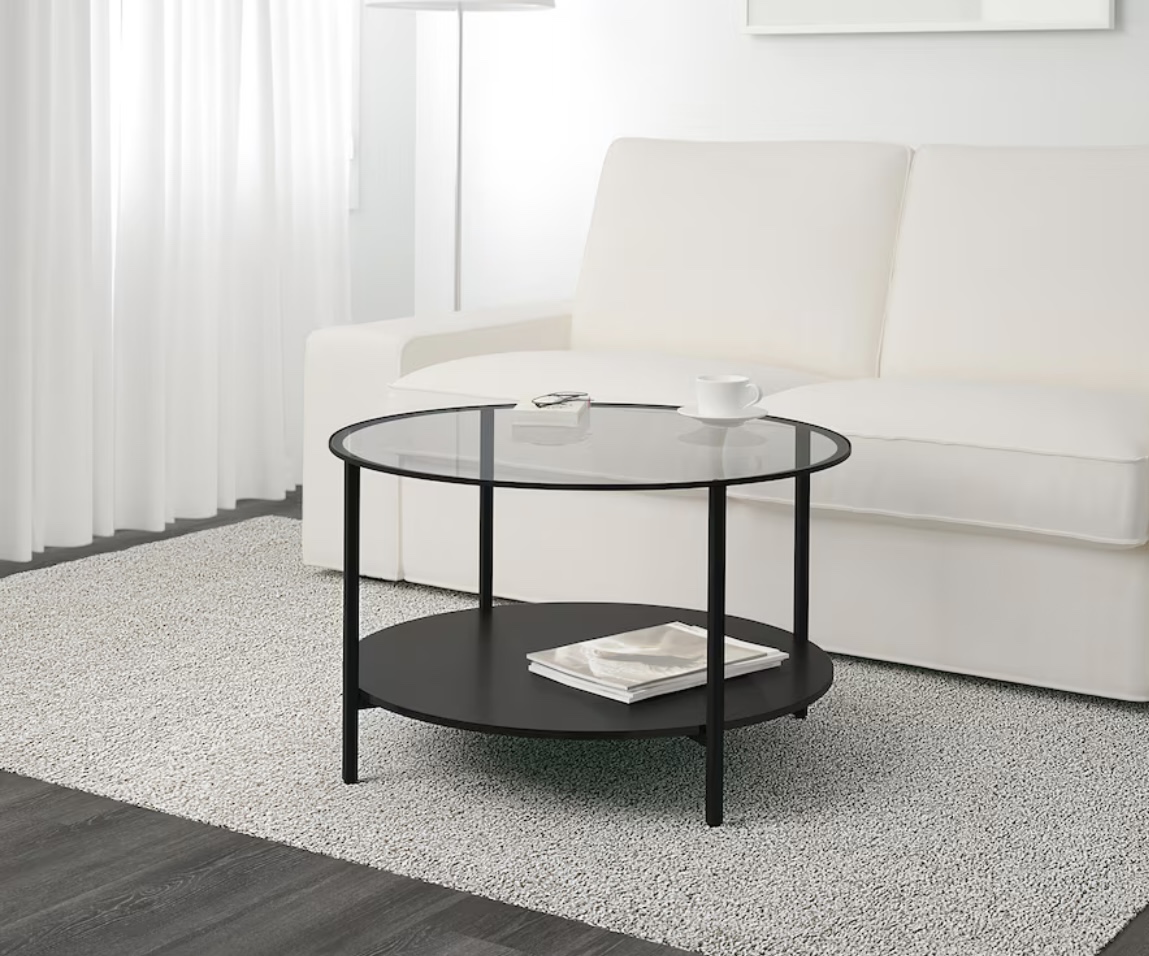 Coffee table, black-brown/glass - photo 5