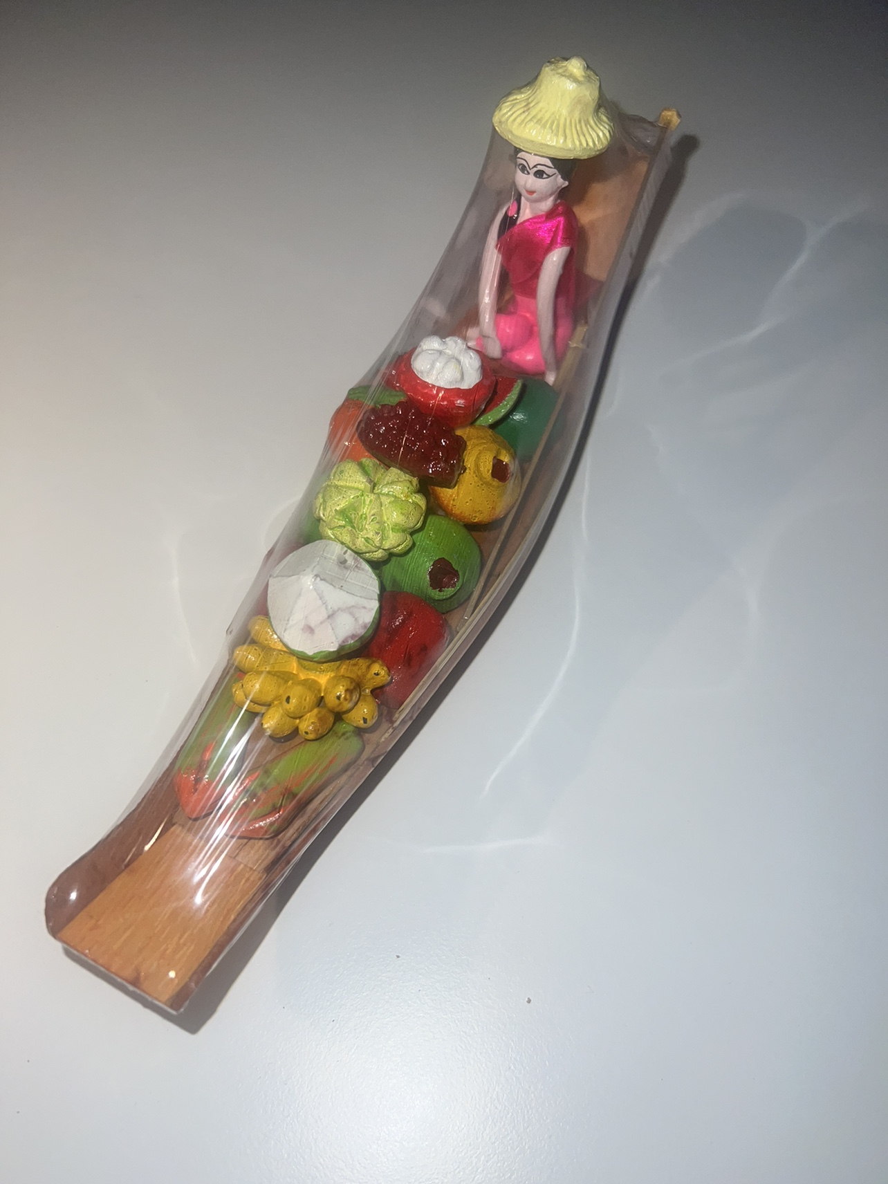 Handmade wooden art boat decoration piece - photo 3