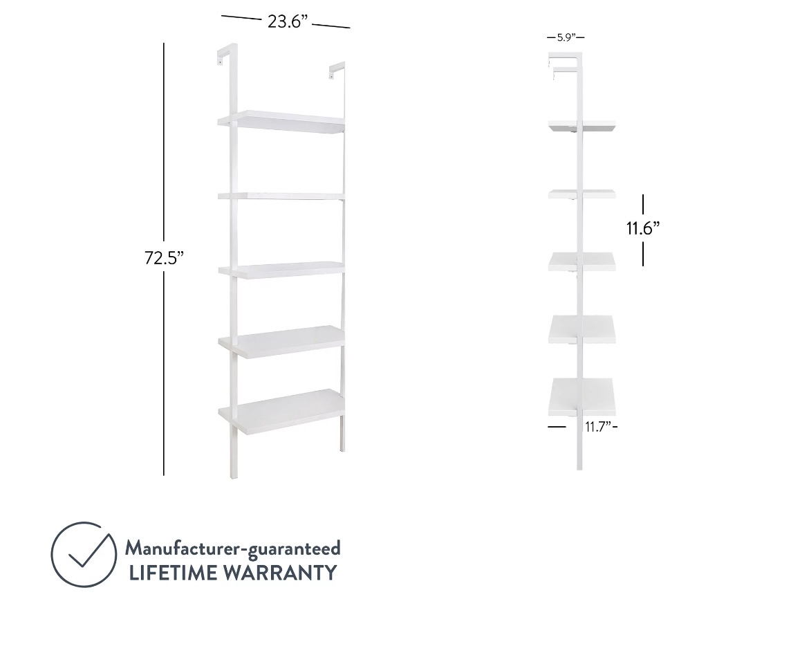 Nathan James Theo 5 Shelf Industrial Ladder Bookshelf - photo 4