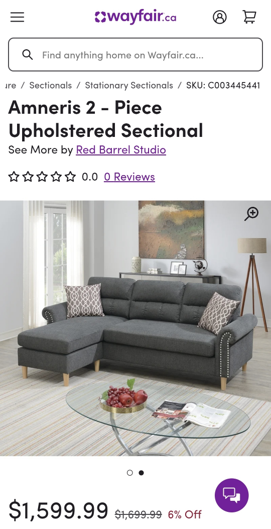 Microfiber / Microsuede 87" Sectional Sofa, Grey Color. - photo 3