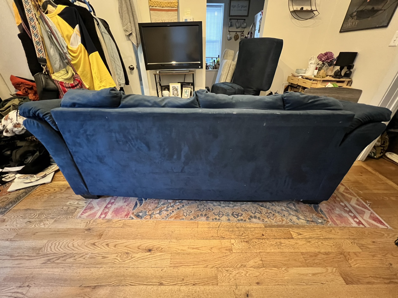 Navy Blue L Shape Couch - photo 4