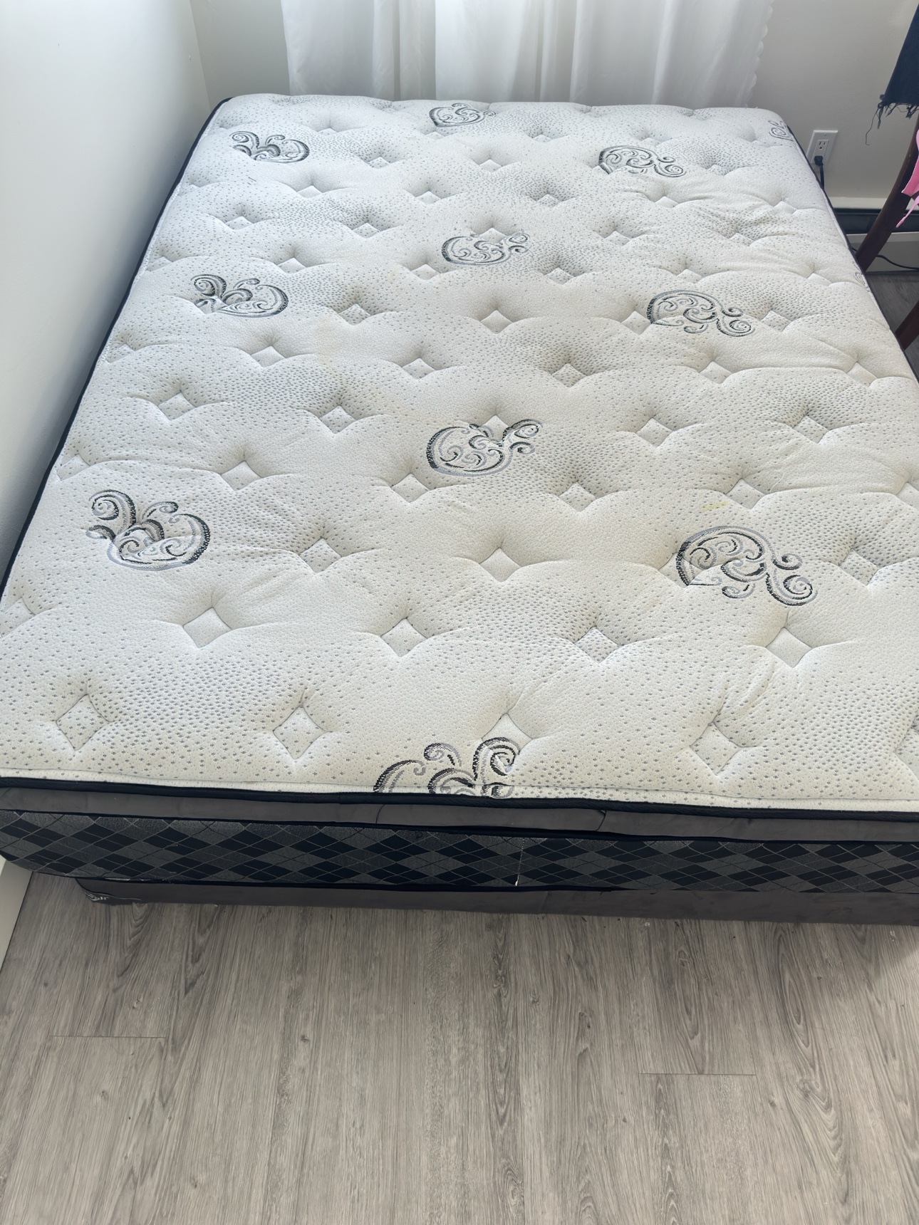 Queen size mattress with box spring & bed frame