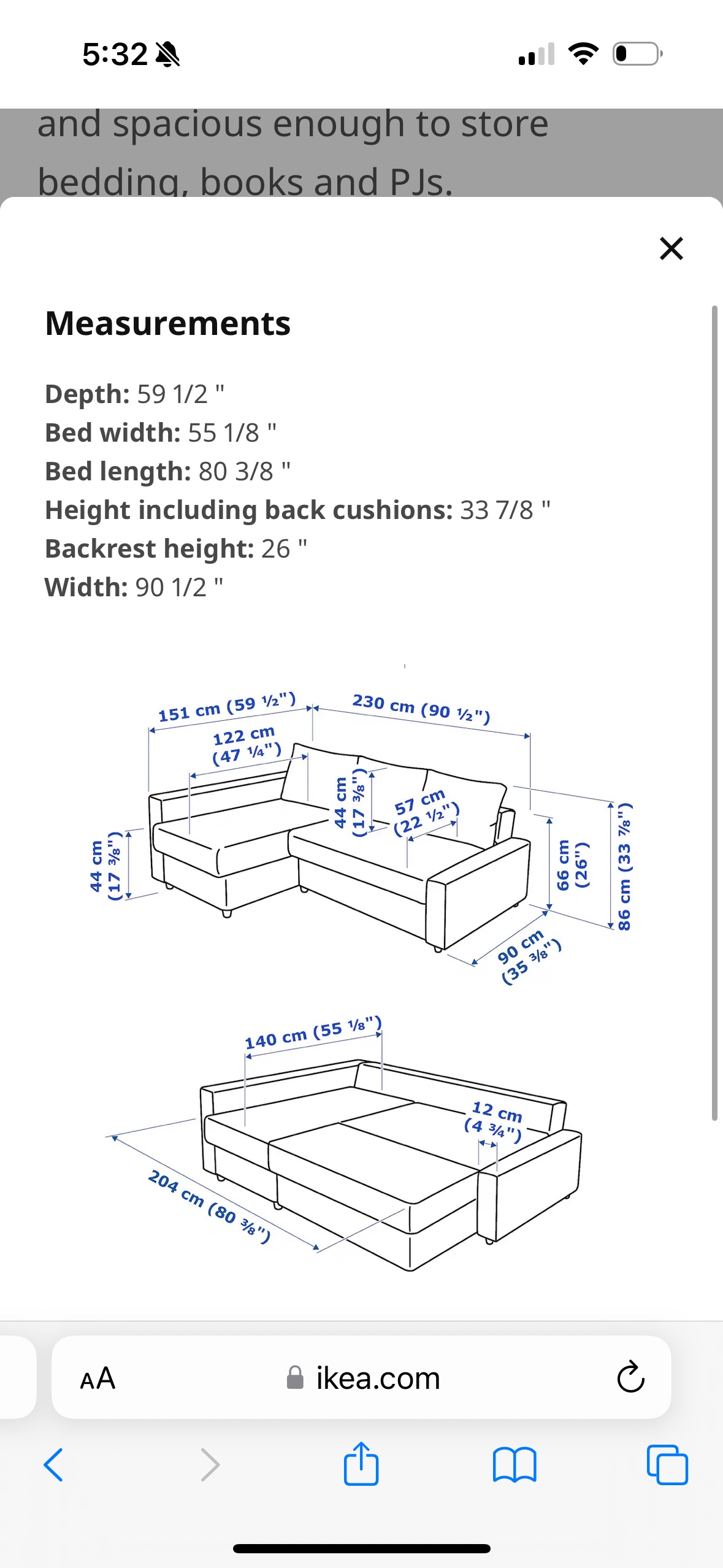 IKEA Sleeper Couch with storage - photo 3