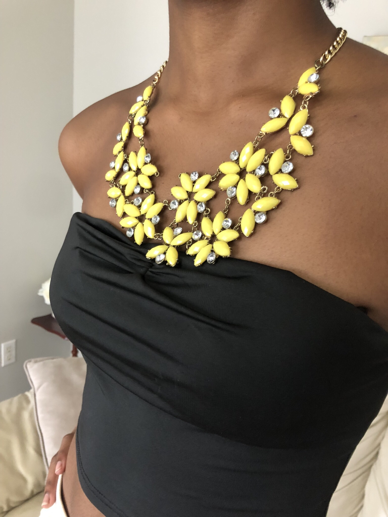 Yellow statement piece necklace - photo 3