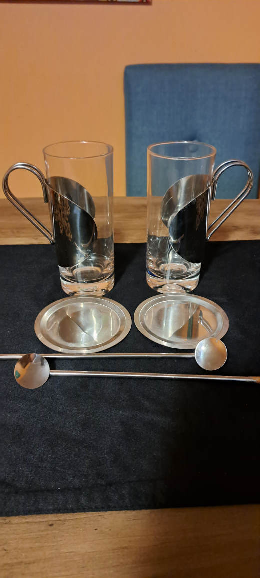 NEW glass/metal Coffee SET thumbnail