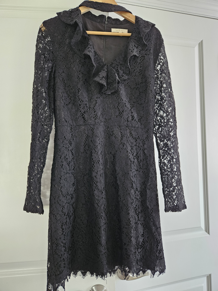 Women's black lace mini dress size Medium