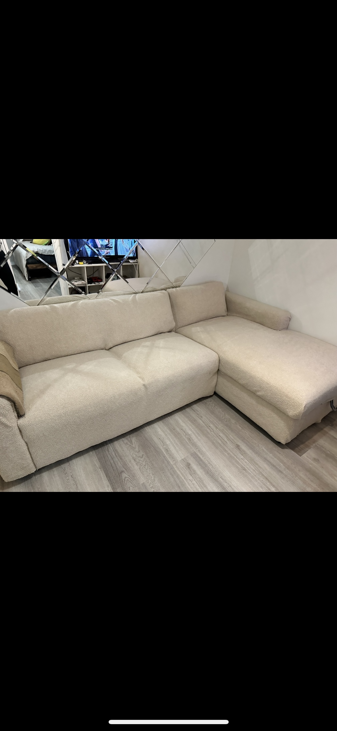 Grey L Couch with kick out foot rest - photo 5