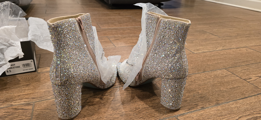 Betsy Johnson rhinestone boots 8.5 - photo 2