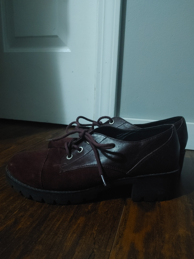 lightly worn burgundy aldo loafers - photo 2