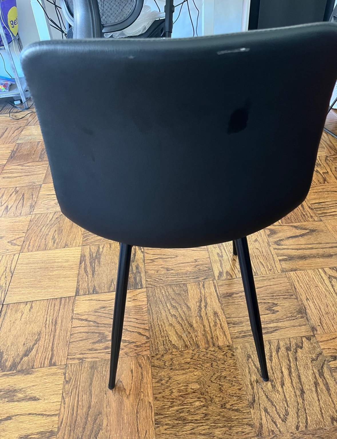 Black Faux Leather Chair - photo 3