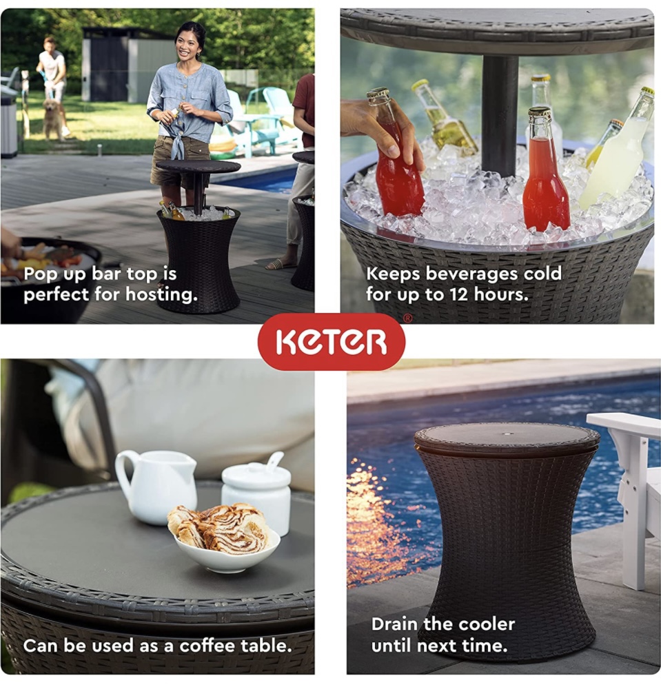 Rattan Side Table and Cooler - photo 3