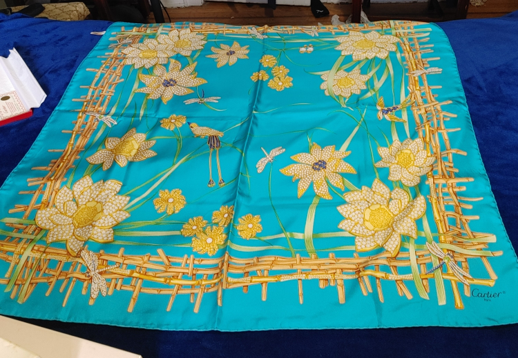 large silk Cartier scarf