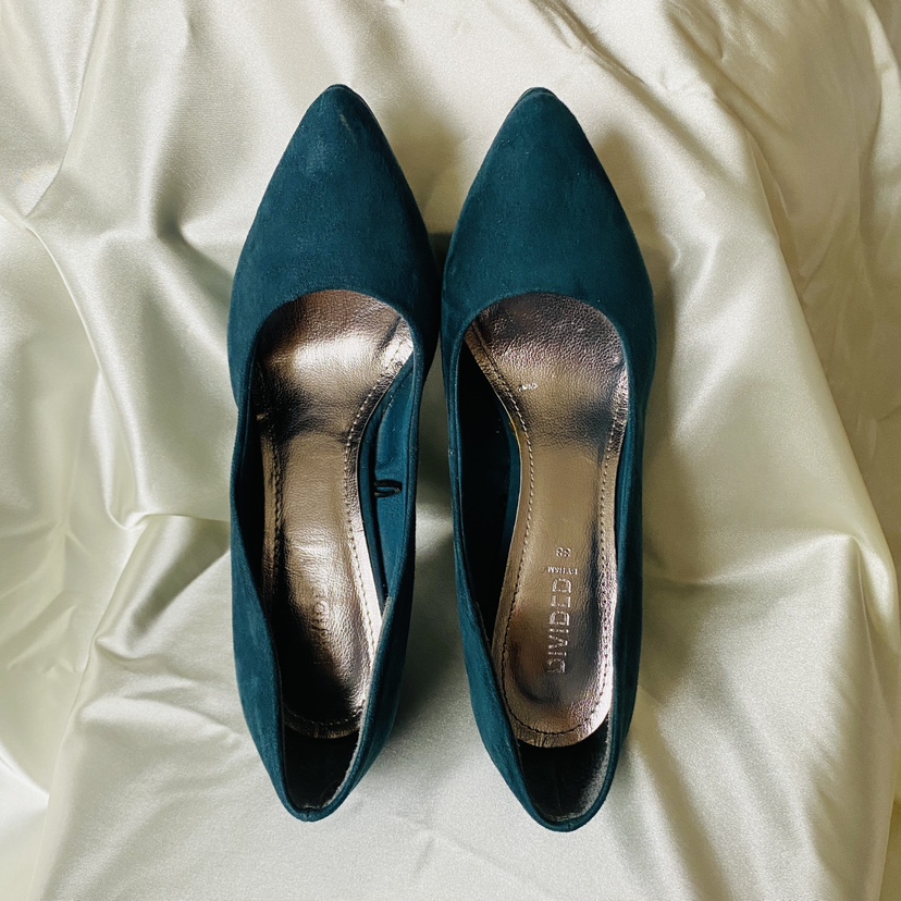 H&M Faux Suede Stiletto Pumps - Teal - photo 2