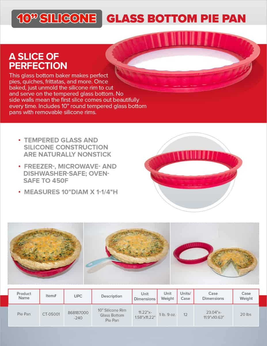 10″ DoughEZ® Silicone Glass Bottom Pie Pan (Set of 2) image indicator(5)
