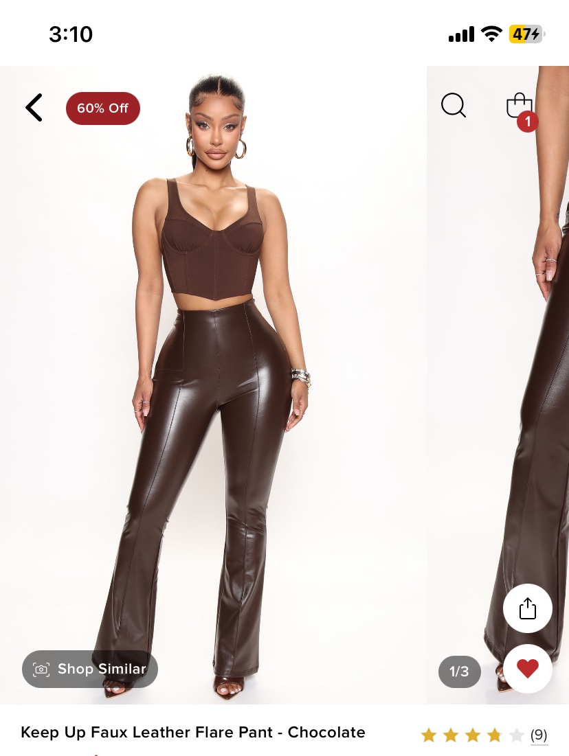 Fashion Nova Keep Up Faux Leather Flare Pant thumbnail