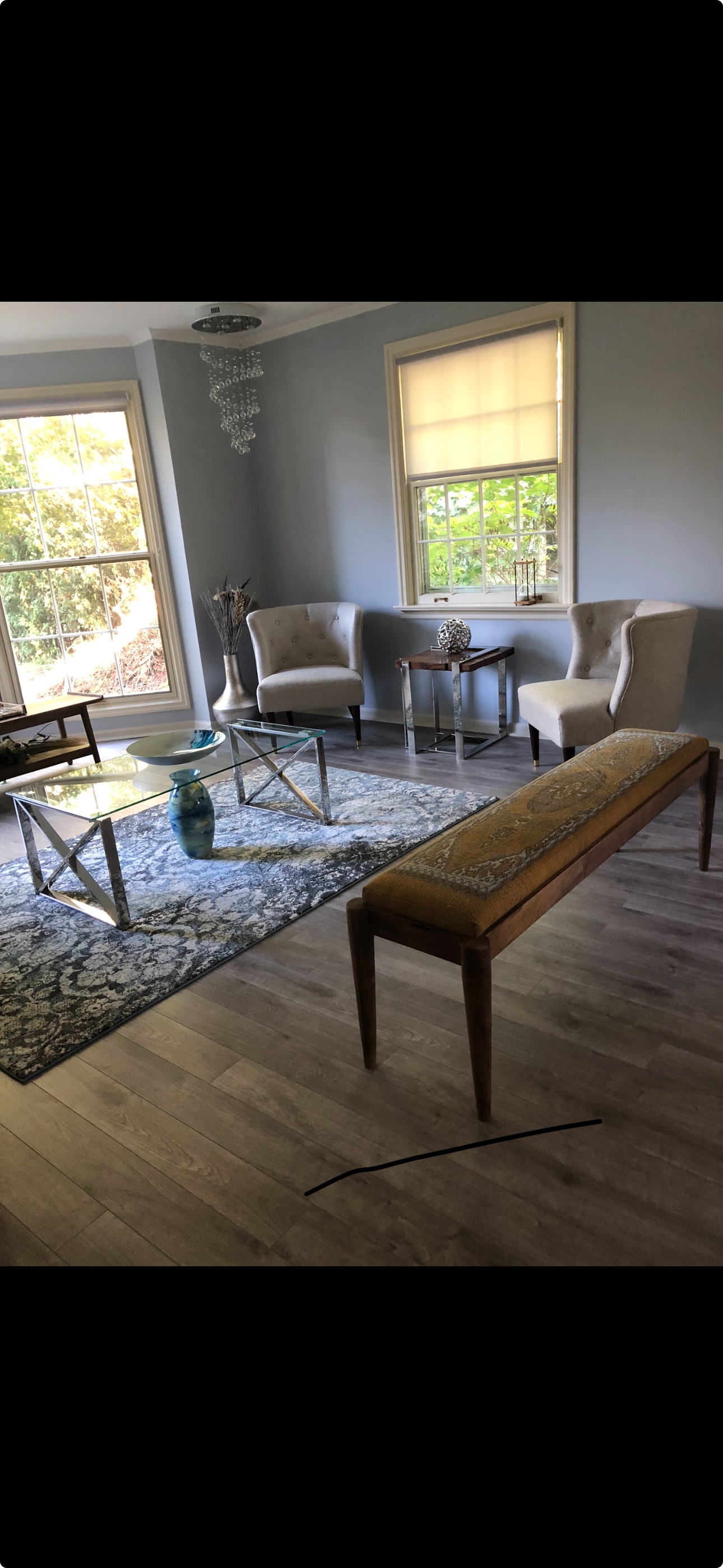 Glass chrome coffee table