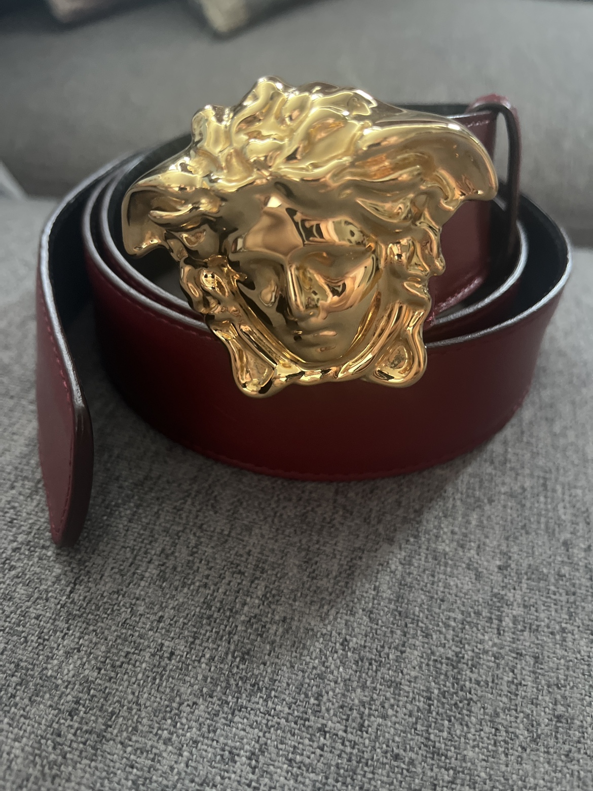 Versace men’s burgundy belt thumbnail