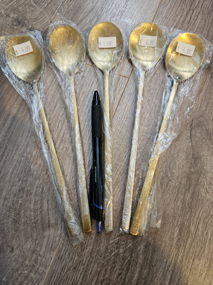 Golden stainless 8.5 inch spoons (5pcs set) - photo 2