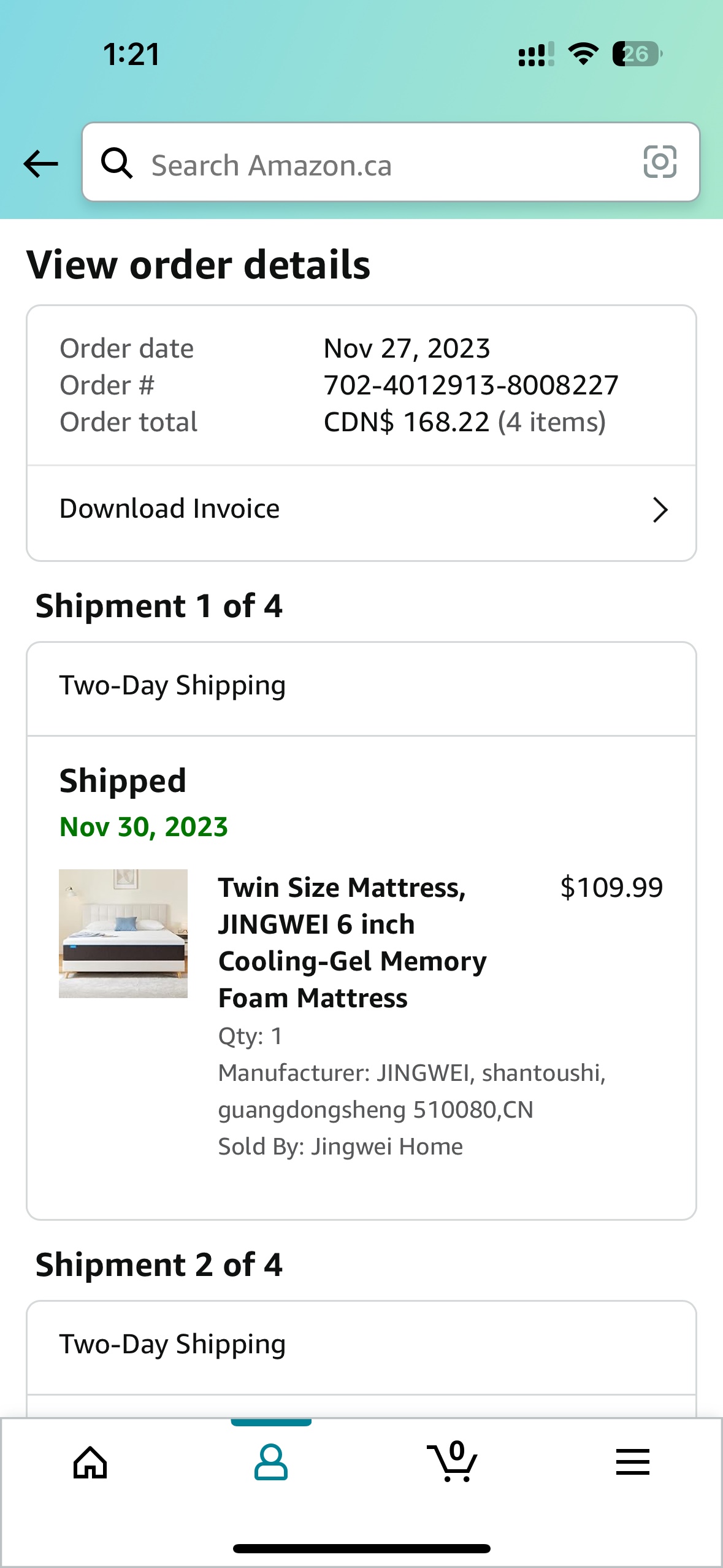 Twin bed with mattress 6 month use - photo 2