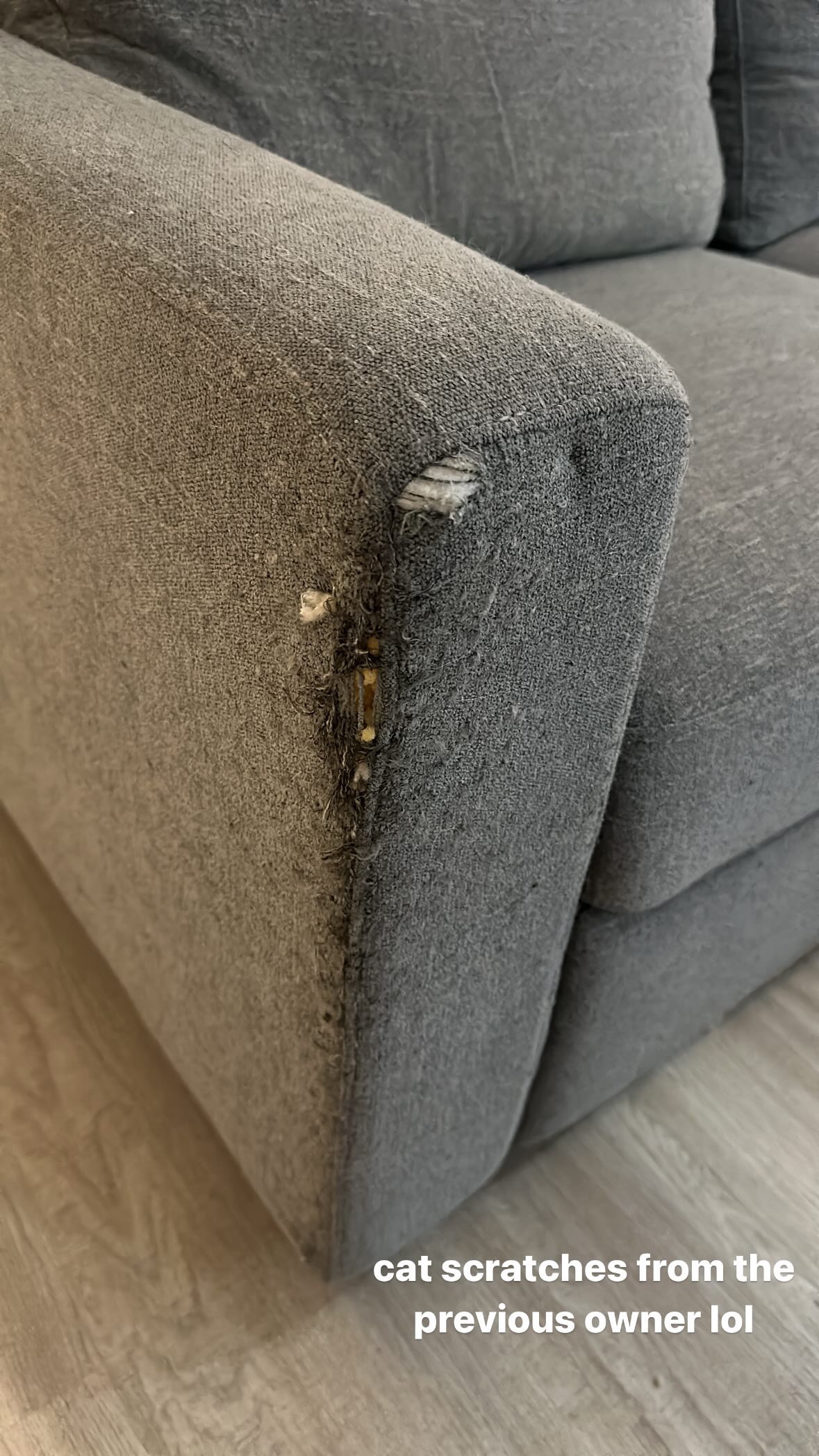 Grey L Couch with kick out foot rest - photo 3