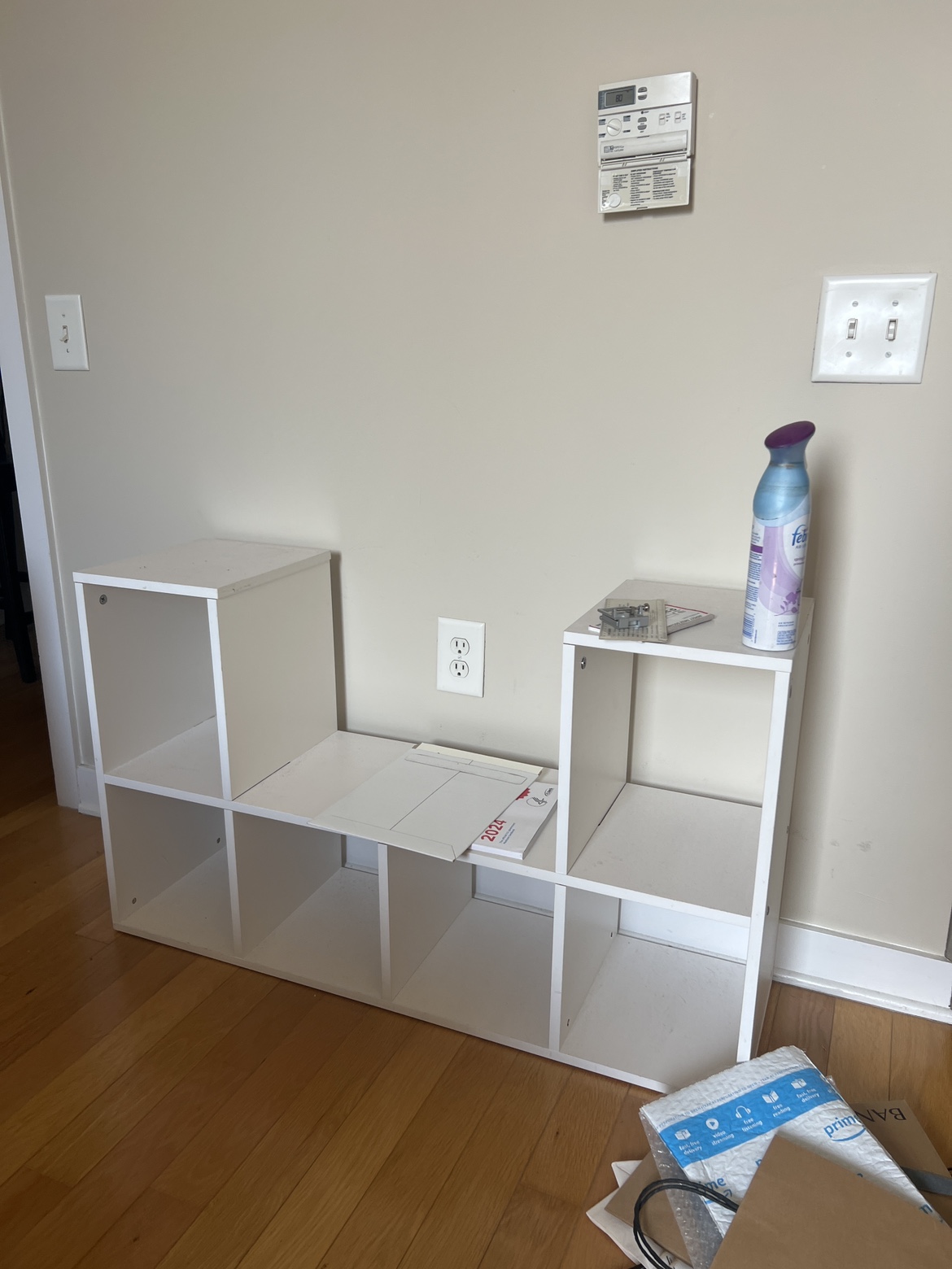 White shelves