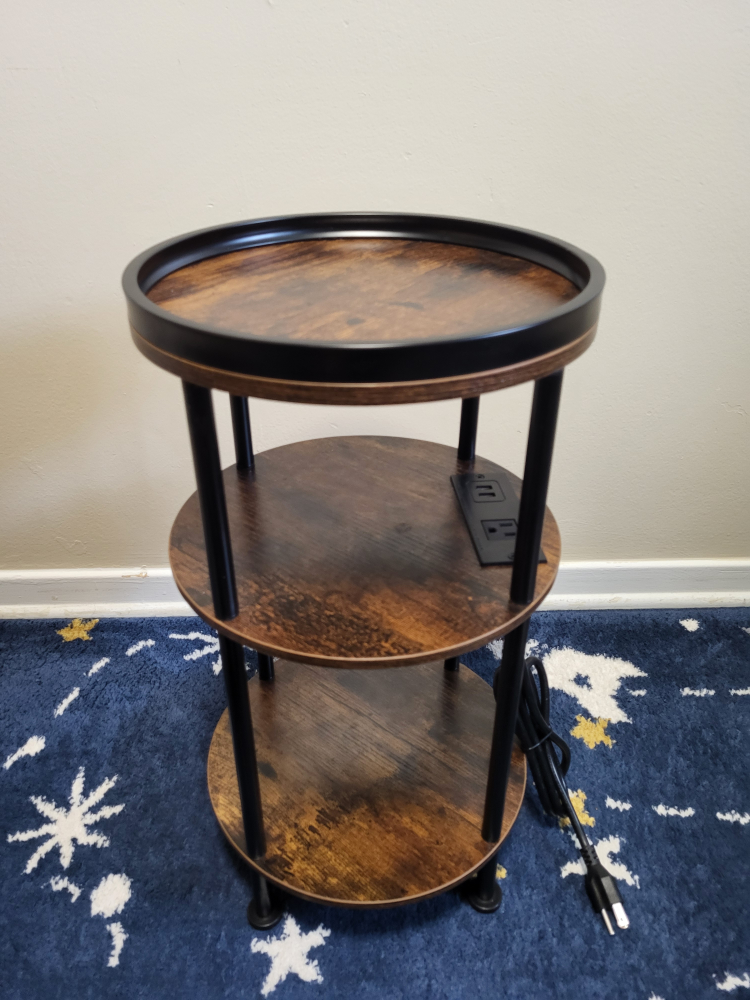 Round End table with charging station - photo 2