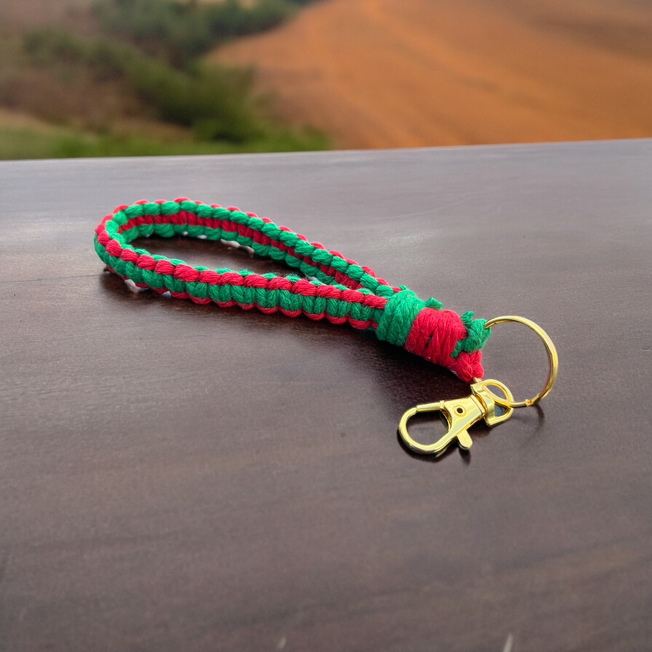 Handmade macrame keychain