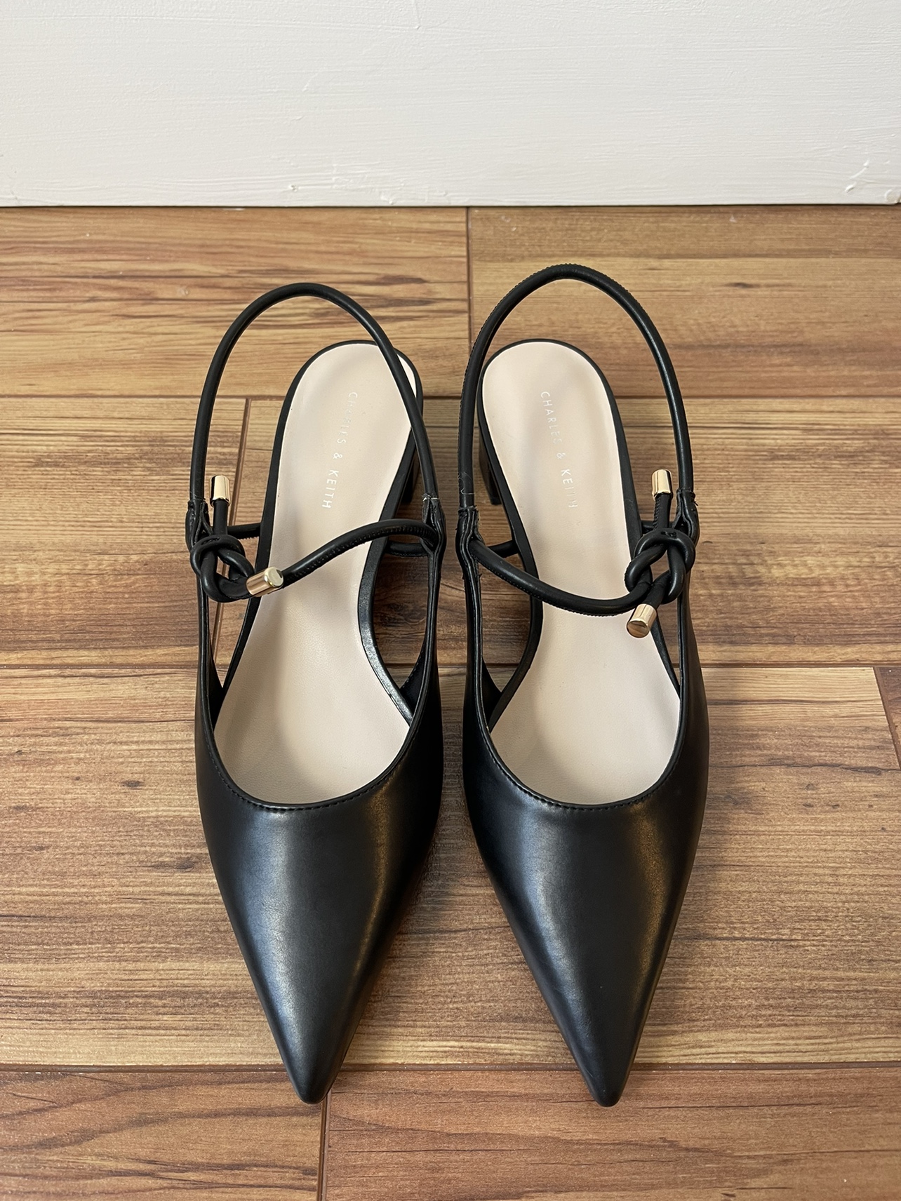 Charles and Keith black slingback heels thumbnail