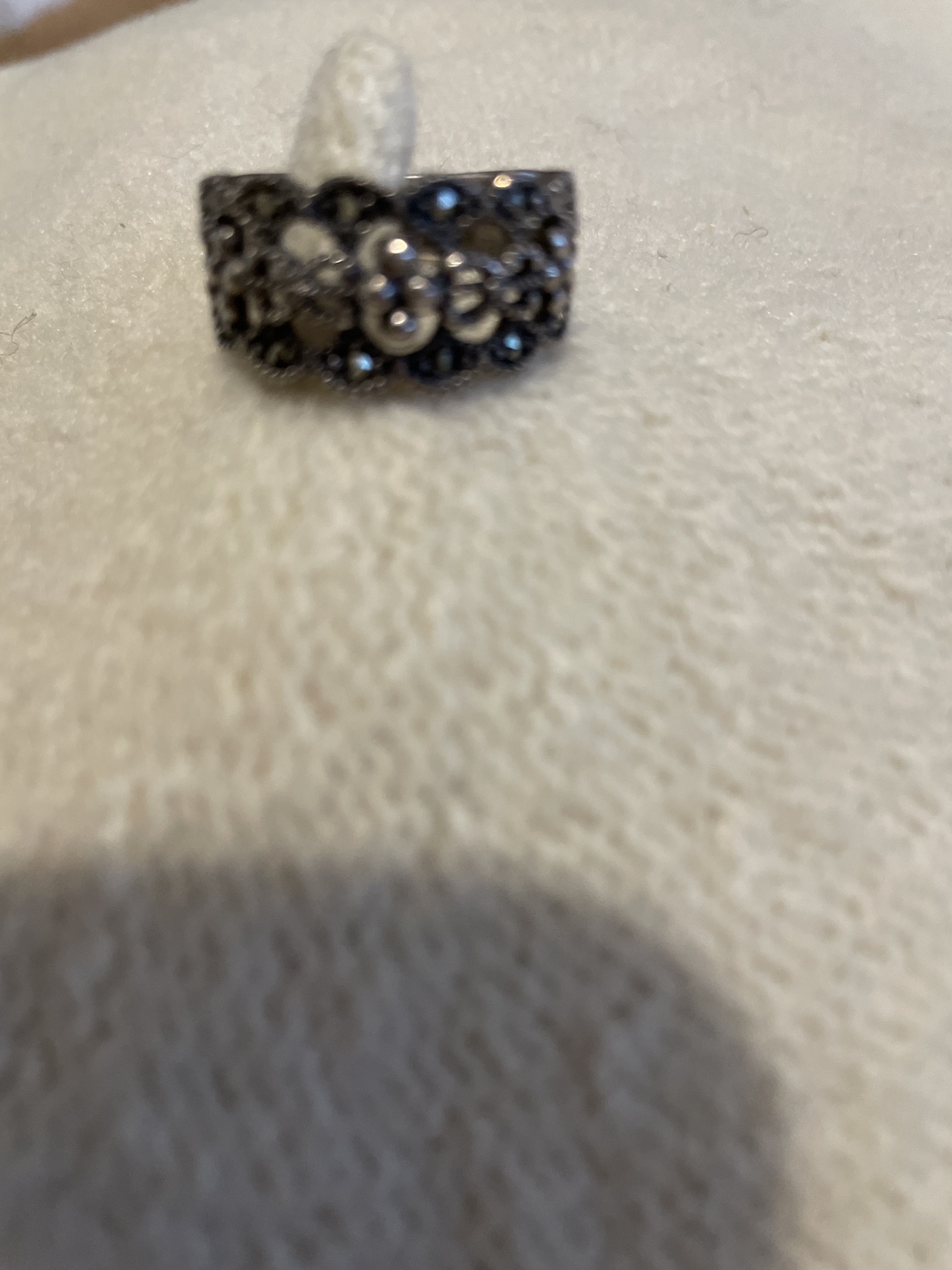 Silver ring with pyrite stones image indicator(2)