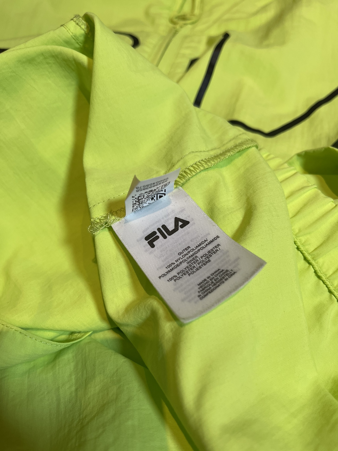 FILA Woven Track Jacket Windbreaker Neon Green Vintage image indicator(4)
