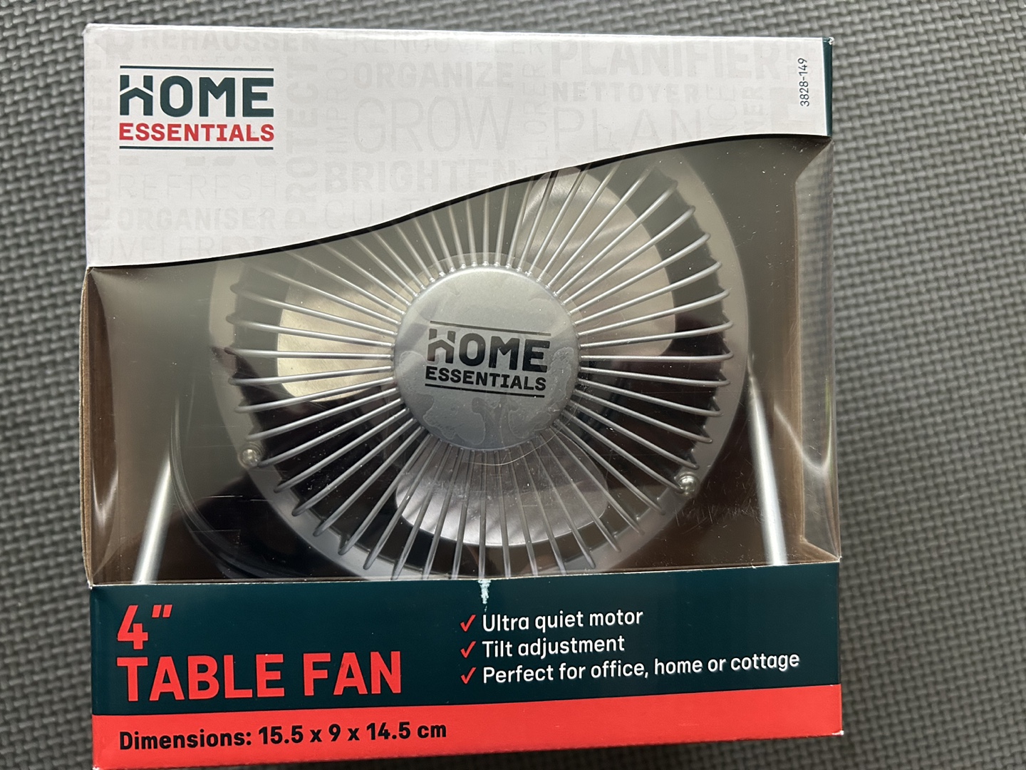 4” Table Fan - Ultra quiet - tilt adjustment