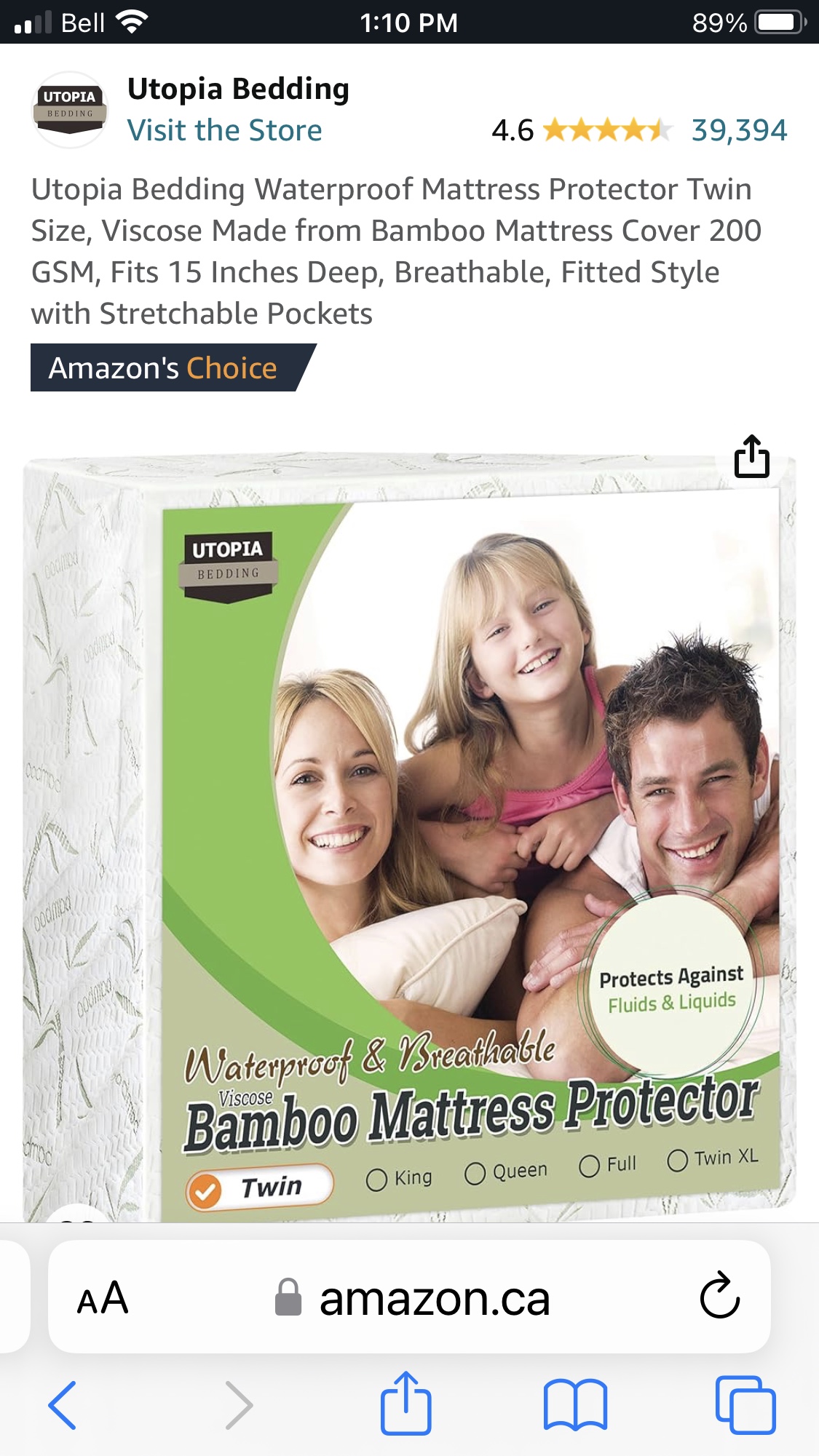 BNIP unopened twin bamboo mattress protector image indicator(2)