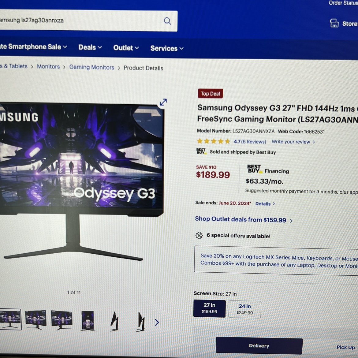 27” Samsung Odyssey monitor - photo 5