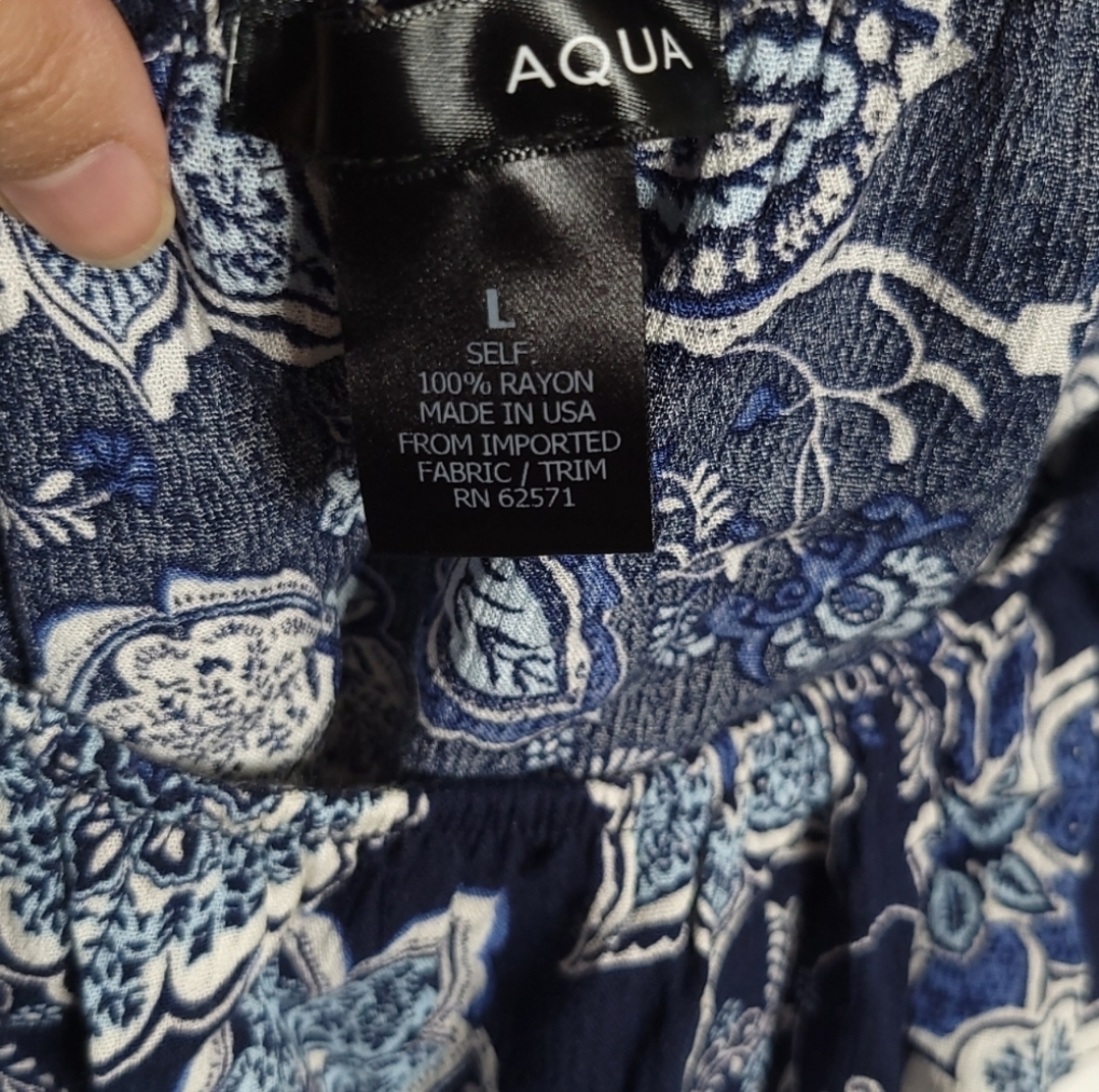 Aqua Off Shoulder Blue Crop Top with Ruffles image indicator(4)