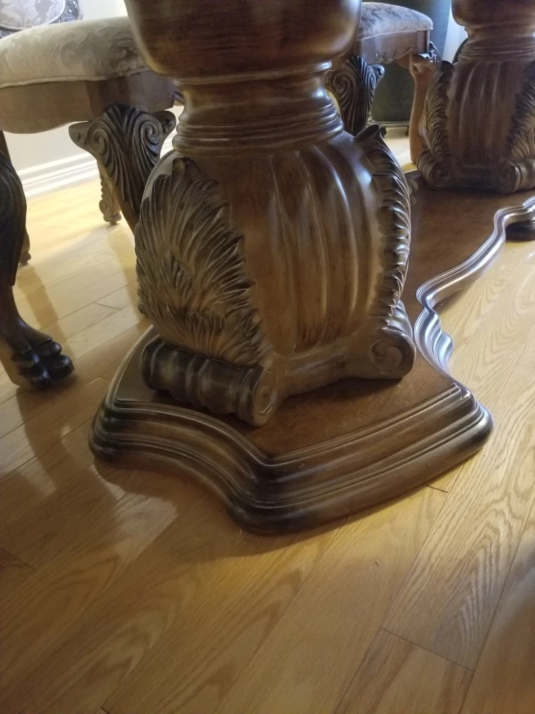 dining table, 8 chairs with top glass image indicator(8)