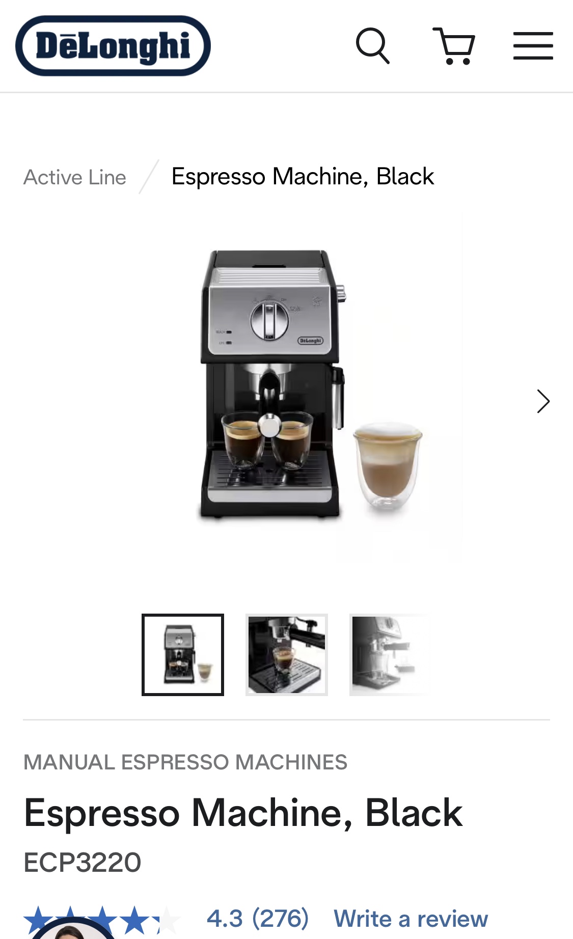 DeLongui Espresso Machine (ECP3220)