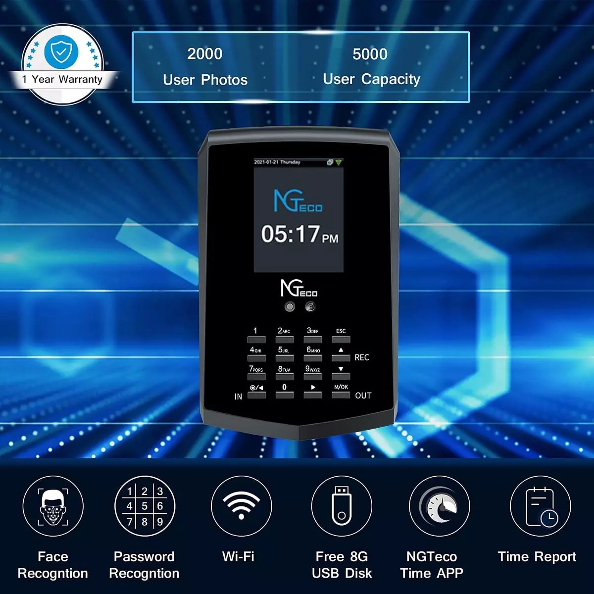 Employee attendance Face recognition time clock image indicator(3)